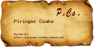 Piringer Csaba névjegykártya